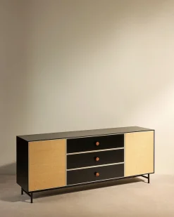 Clearance Enfilade Essence - Noir Meubles Et Bureaux