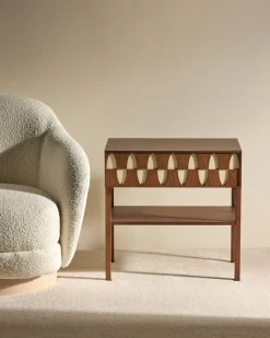 Best Table de chevet Ecailles - Noyer Tables D'Appoint Et Chevets