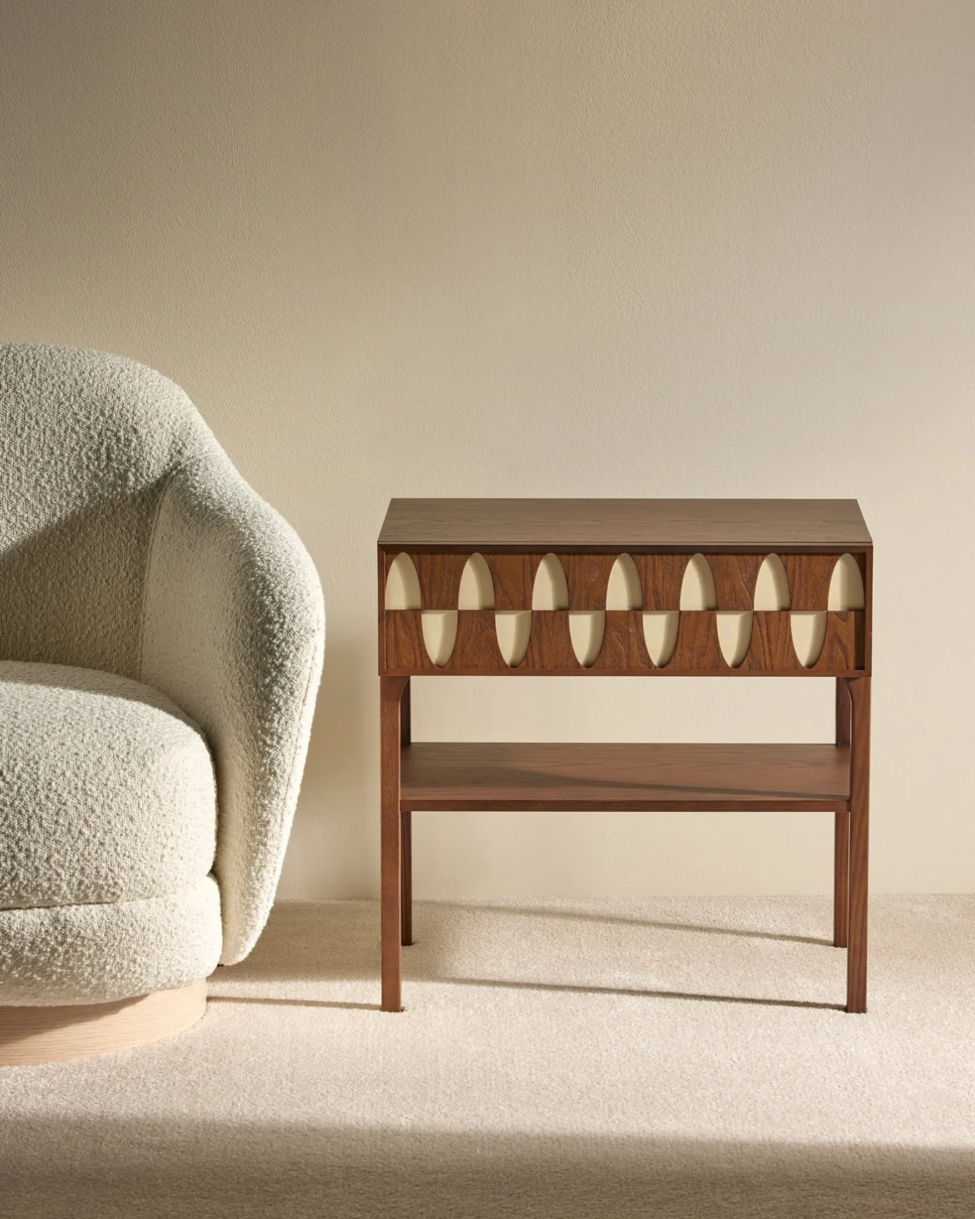 Best Table de chevet Ecailles - Noyer Tables D'Appoint Et Chevets