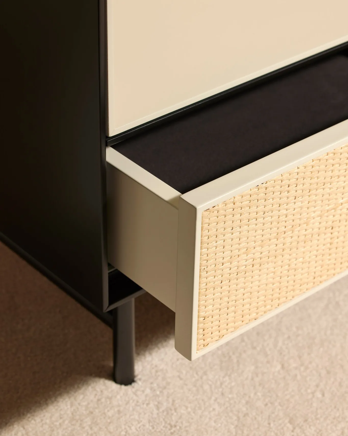 Outlet Table de chevet Essence - Noir Tables D'Appoint Et Chevets
