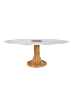 Outlet Table ovale Riviera Marbre Blanc Tables Hautes